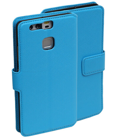 Blauw Huawei P9 Plus TPU wallet case booktype hoesje HM Book