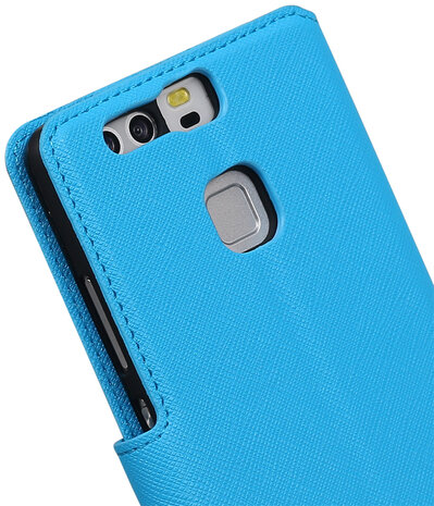 Blauw Huawei P9 Plus TPU wallet case booktype hoesje HM Book
