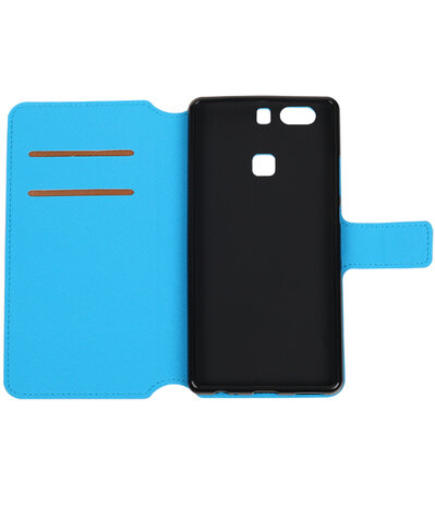 Blauw Huawei P9 Plus TPU wallet case booktype hoesje HM Book