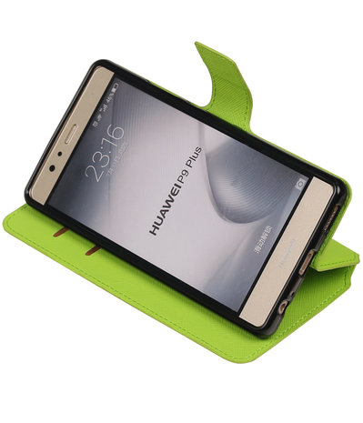 Groen Huawei P9 Plus TPU wallet case booktype hoesje HM Book