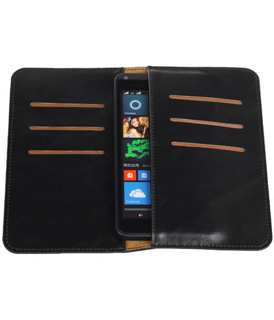 Zwart Pull-up Medium Pu portemonnee wallet voor Microsoft