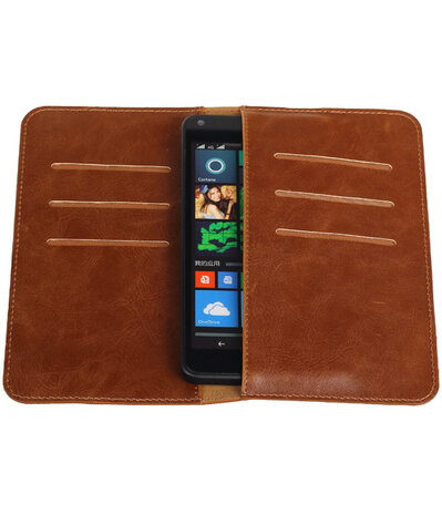 Bruin Pull-up Medium Pu portemonnee wallet voor Microsoft