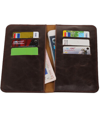 Mocca Pull-up Medium Pu portemonnee wallet voor Huawei