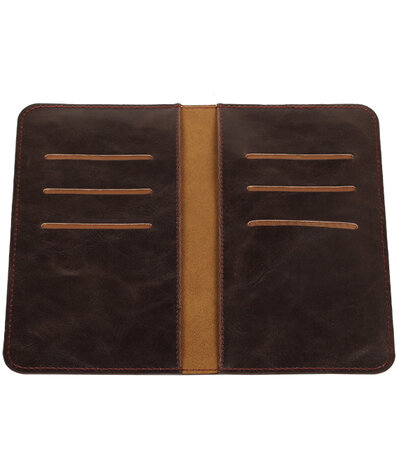 Mocca Pull-up Medium Pu portemonnee wallet voor HTC