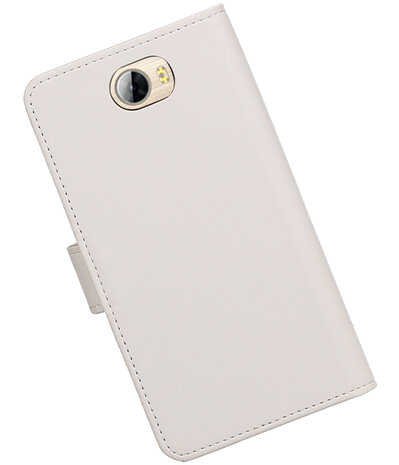 Wit Effen booktype wallet cover hoesje voor Huawei Y5 II