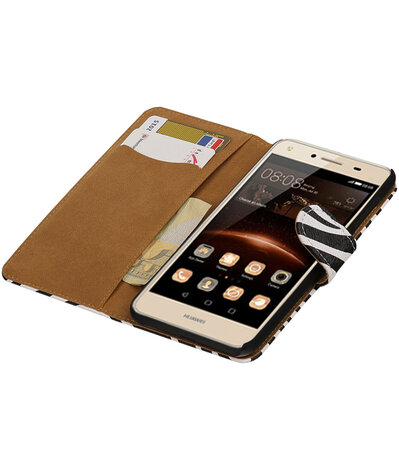 Zebra booktype wallet cover hoesje voor Huawei Y5 II