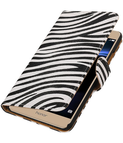 Zebra booktype wallet cover hoesje voor Huawei Honor V8