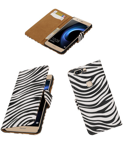 Zebra booktype wallet cover hoesje voor Huawei Honor V8