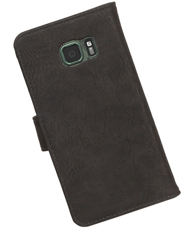 Grijs Hout booktype wallet cover hoesje voor Samsung Galaxy S7 Active