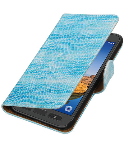 Turquoise Mini Slang booktype wallet cover hoesje voor Samsung Galaxy S7 Active