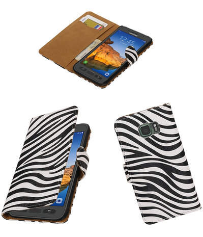 Zebra booktype wallet cover hoesje voor Samsung Galaxy S7 Active