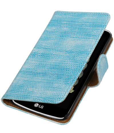 Turquoise Mini Slang booktype wallet cover hoesje voor LG K5