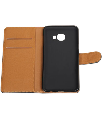 Zwart Pull-Up PU booktype wallet hoesje voor Samsung Galaxy C5