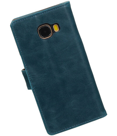 Blauw Pull-Up PU booktype wallet hoesje voor Samsung Galaxy C5