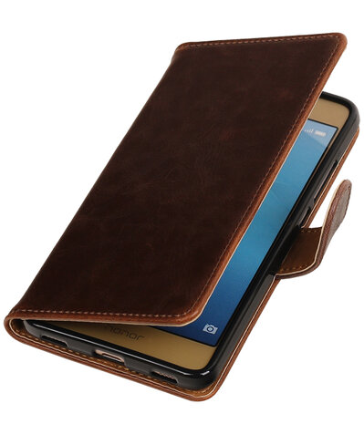 Mocca Pull-Up PU booktype wallet hoesje voor Huawei Honor 5c