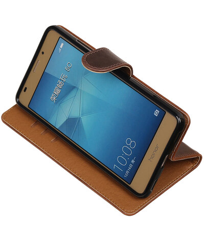 Mocca Pull-Up PU booktype wallet hoesje voor Huawei Honor 5c