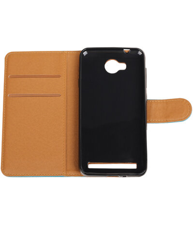 Blauw Pull-Up PU booktype wallet hoesje voor Huawei Y3 II