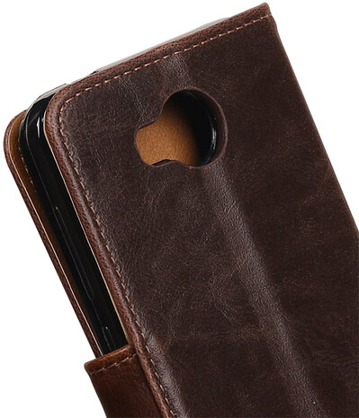 Mocca Pull-Up PU booktype wallet hoesje voor Huawei Y3 II