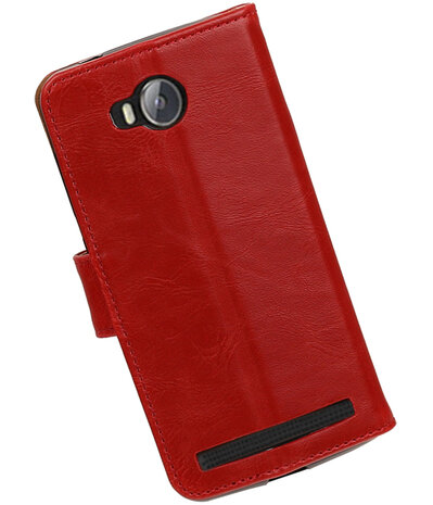 Rood Pull-Up PU booktype wallet hoesje voor Huawei Y3 II