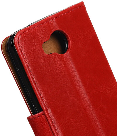 Rood Pull-Up PU booktype wallet hoesje voor Huawei Y3 II