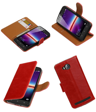 Rood Pull-Up PU booktype wallet hoesje voor Huawei Y3 II