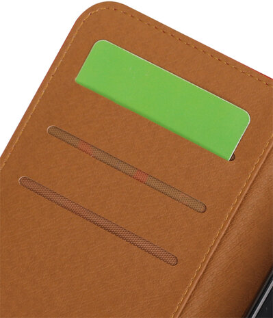 Rood Pull-Up PU booktype wallet hoesje voor Huawei Y5 II