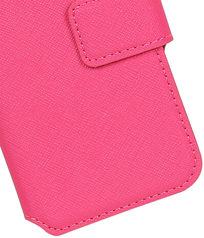 Roze Motorola Moto G4 / G4 Plus TPU wallet case booktype hoesje HM Book