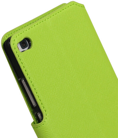 Groen Huawei P8 TPU wallet case booktype hoesje HM Book