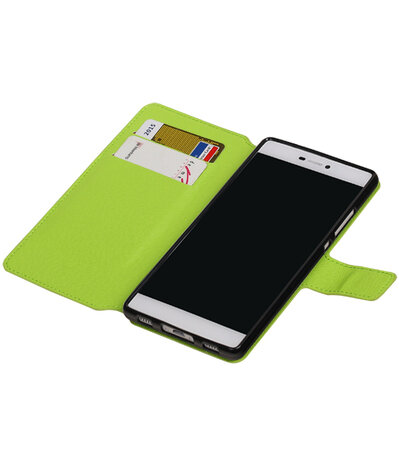 Groen Huawei P8 TPU wallet case booktype hoesje HM Book