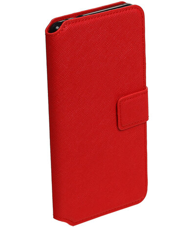 Rood Huawei P8 TPU wallet case booktype hoesje HM Book