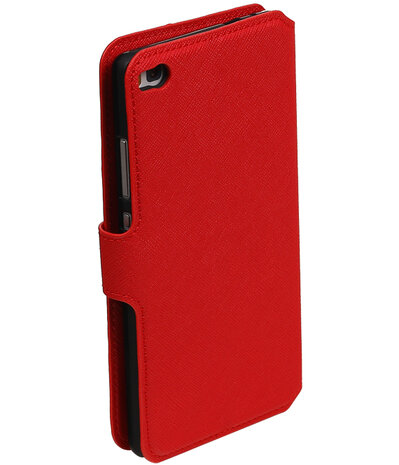 Rood Huawei P8 TPU wallet case booktype hoesje HM Book