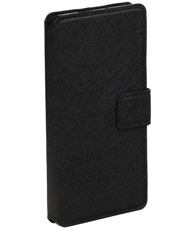 Zwart Sony Xperia C6 TPU wallet case booktype hoesje HM Book