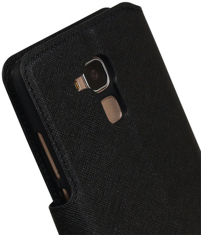 Zwart Huawei Honor 5c TPU wallet case booktype hoesje HM Book