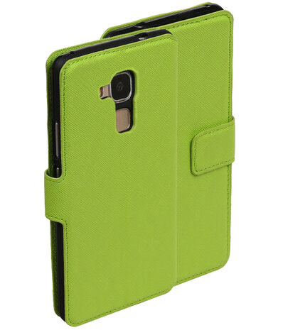 Groen Huawei Honor 5c TPU wallet case booktype hoesje HM Book