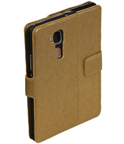 Goud Huawei Honor 5c TPU wallet case booktype hoesje HM Book