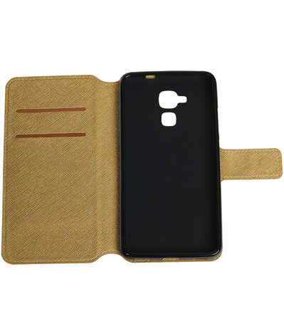 Goud Huawei Honor 5c TPU wallet case booktype hoesje HM Book