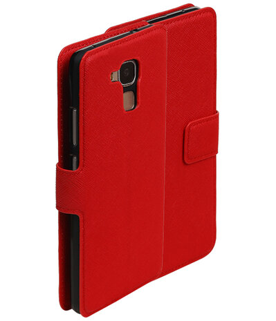 Rood Huawei Honor 5c TPU wallet case booktype hoesje HM Book