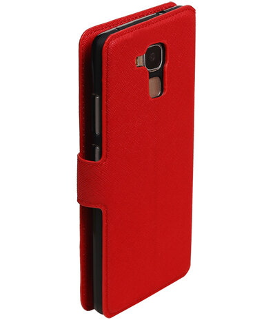 Rood Huawei Honor 5c TPU wallet case booktype hoesje HM Book