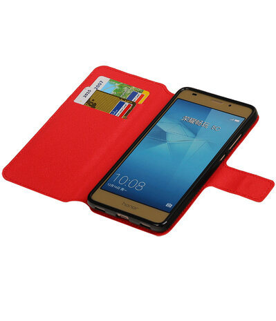 Rood Huawei Honor 5c TPU wallet case booktype hoesje HM Book