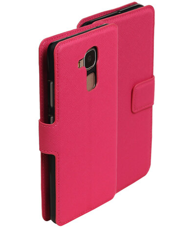 Roze Huawei Honor 5c TPU wallet case booktype hoesje HM Book