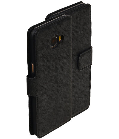 Zwart Samsung Galaxy C5 TPU wallet case booktype hoesje HM Book