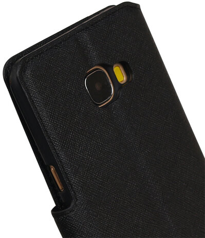 Zwart Samsung Galaxy C5 TPU wallet case booktype hoesje HM Book