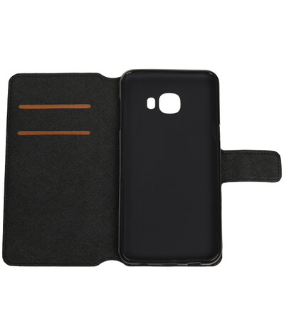 Zwart Samsung Galaxy C5 TPU wallet case booktype hoesje HM Book