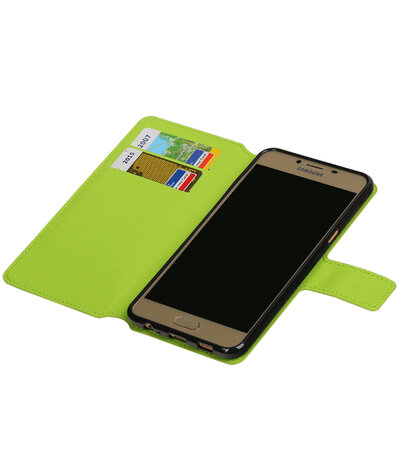 Groen Samsung Galaxy C5 TPU wallet case booktype hoesje HM Book