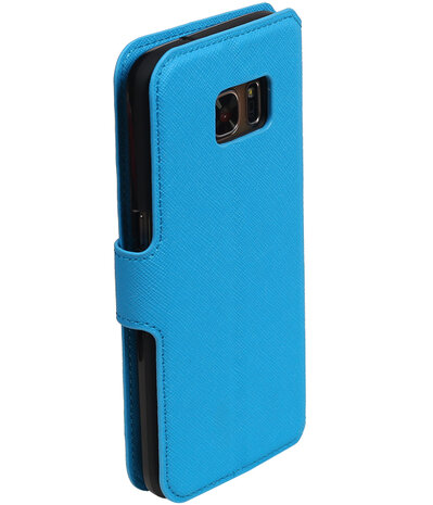 Blauw Samsung Galaxy S7 TPU wallet case booktype hoesje HM Book