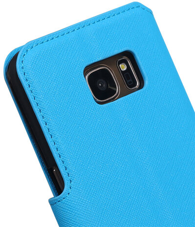 Blauw Samsung Galaxy S7 TPU wallet case booktype hoesje HM Book