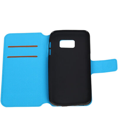 Blauw Samsung Galaxy S7 TPU wallet case booktype hoesje HM Book