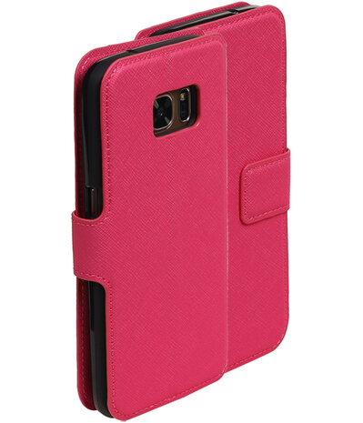 Roze Samsung Galaxy S7 TPU wallet case booktype hoesje HM Book
