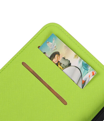 Groen Samsung Galaxy J1 2016 TPU wallet case booktype hoesje HM Book