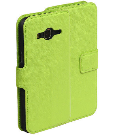 Groen Samsung Galaxy J3 TPU wallet case booktype hoesje HM Book